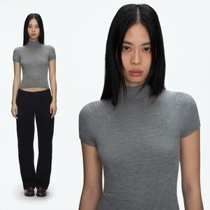 Tank Air Cute Knit top wool mock neck sweater